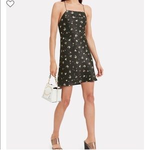 Re/Done Black Floral Slip Dress